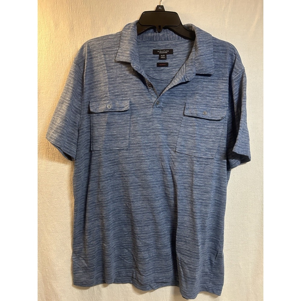 Structure Collection Men's XL Short Sleeve Collared Shirt Slim Fit Super Soft